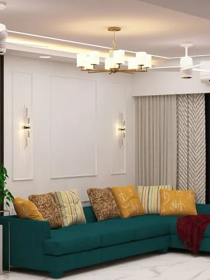 A slightly different angle of the same living room concept.