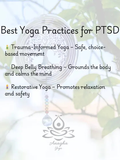 I utilize specific yoga practices for PTSD, including trauma-informed movement, deep belly breathing, and restorative yoga to promote a sense of safety and relaxation.