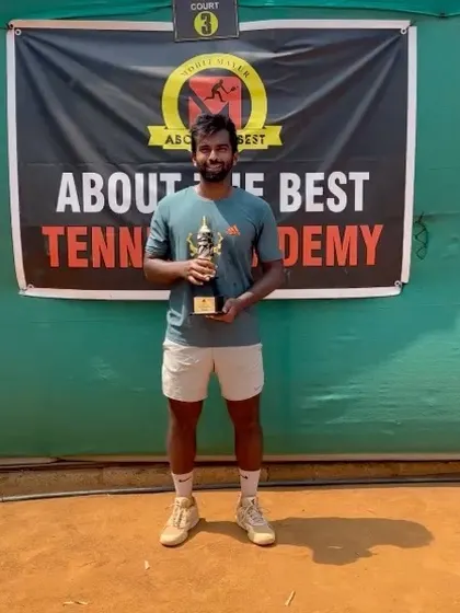 A singles winner from our hosted AITA 1 Lakh tournament. We are committed to providing high quality competitive opportunities for players in India.