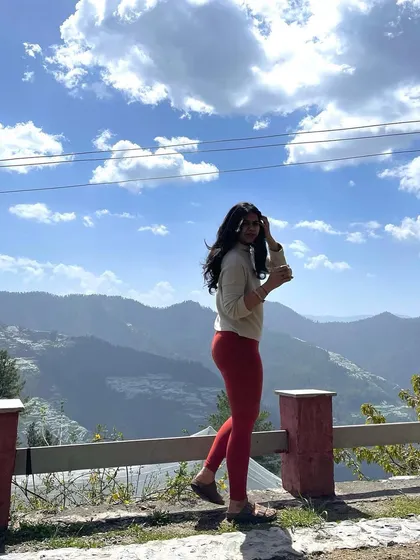 A moment of quiet contemplation, soaking in the mountain views. It's in these pauses that we find clarity.
