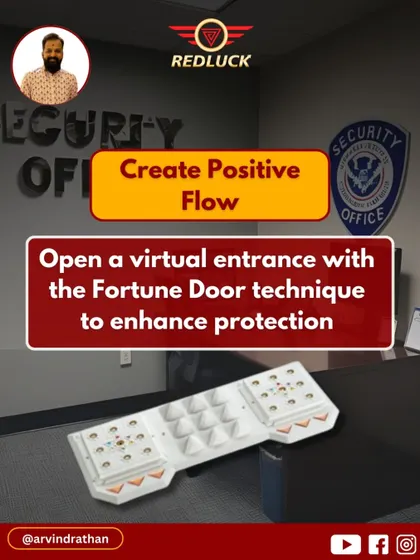To create a positive energy flow in a security office, I suggest opening a virtual entrance with the Fortune Door technique. This Vastu remedy enhances protection by inviting supportive and alert energy into the workspace.