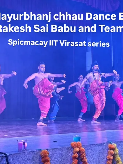 My team performing at the IIT Virasat series, showcasing the power of Mayurbhanj Chhau to a young, academic audience.