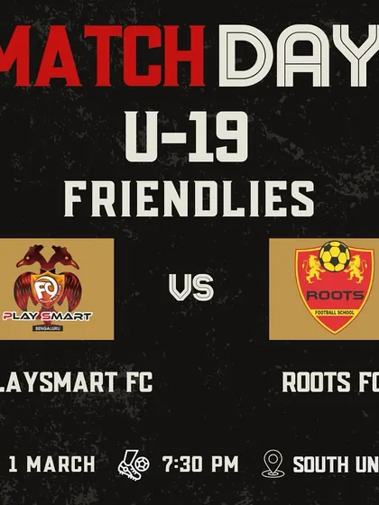 U-19 friendlies are an important part of our preparation. A match day graphic for our game against Roots FC.