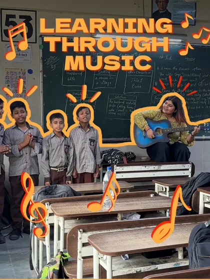 A fellow plays the guitar while students sing along, their faces lit with concentration and joy. These sessions help children develop performance skills and build confidence in a supportive group setting.