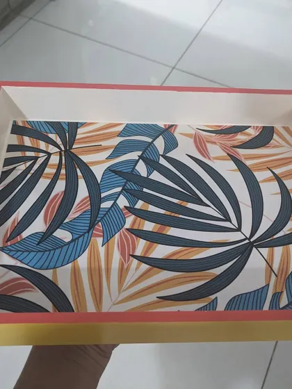 The hand-painted tray that was part of the custom gift hamper.