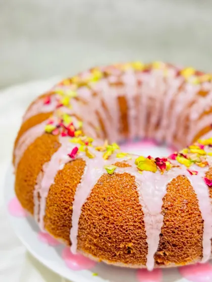 This Persian Love Cake is a wonderfully fragrant and moist cake made with almond flour. It has subtle flavors of rose and lemon and is made with no refined sugar for a healthier dessert option.