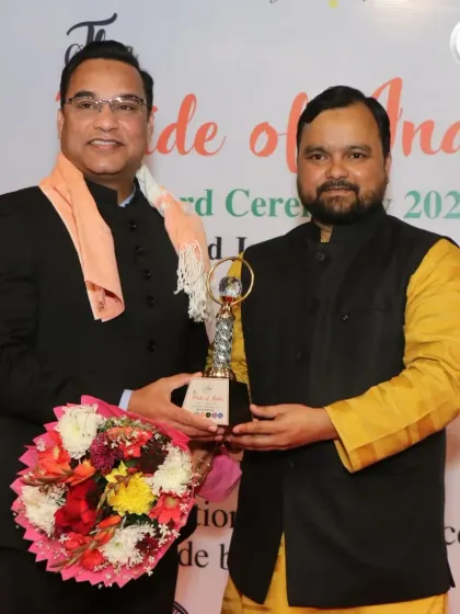 Our Guest of Honour, Tahir Mohammed Ji, at "The Pride of India" Award Ceremony 2025, held at Vegas Mall, Dwarka.