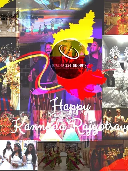A collage celebrating Kannada Rajyotsava, showcasing the variety of our cultural performances. From Yakshagana to folk dances, we take pride in representing the rich artistic heritage of Karnataka and India.