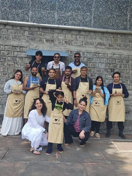 The joy on everyone's faces after our pottery session says it all. My retreats are not just about yoga, but also about finding creativity and connection through simple, grounding activities like this.