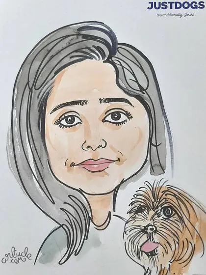 Another example of our live caricature work from the 'Just Dogs' event.