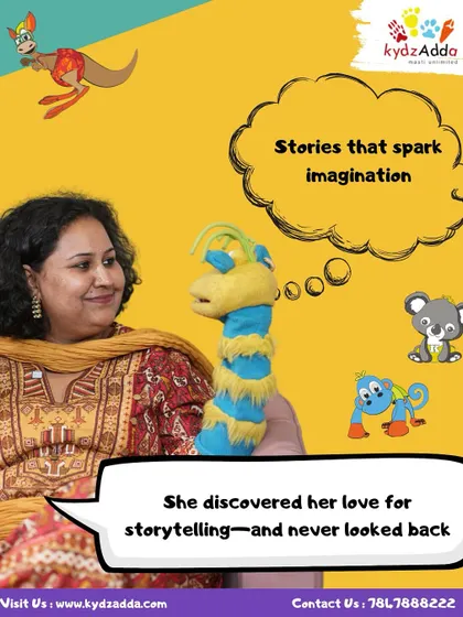 An image highlighting our podcast guest who specializes in storytelling, sparking imagination in young minds.