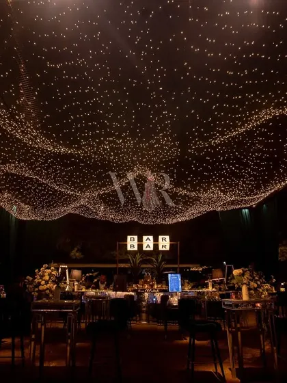 Another shot of the incredible fairy light ceiling, which was the main feature of this sangeet's design. It provided both light and a major wow-factor.