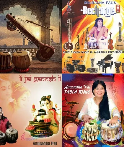 A collage of some of my fusion and spiritual album covers, including 'Recharge Plus' and 'Tabla Tonic'. These albums are an exploration of different musical collaborations and soundscapes.
