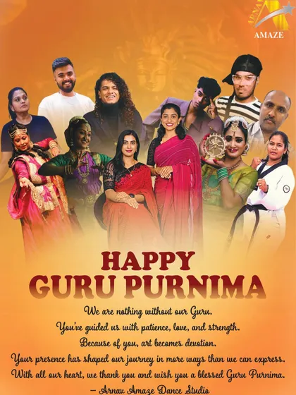 A poster celebrating Guru Purnima, thanking all the wonderful teachers who are part of our institution.