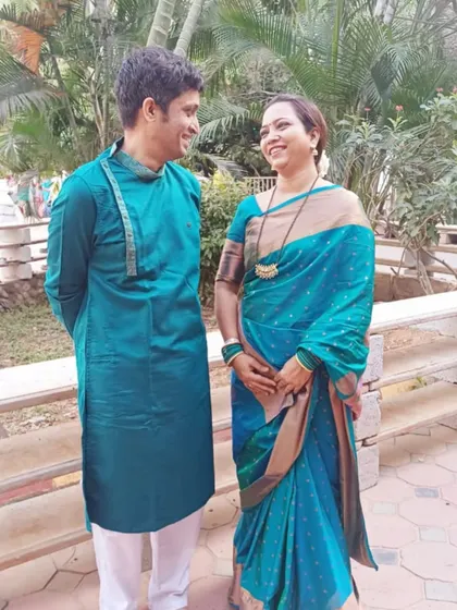 Santoshi and Srideep, a couple who met through us years ago. Their story of a calm soul and a spirited seva warrior balancing each other is an inspiration.