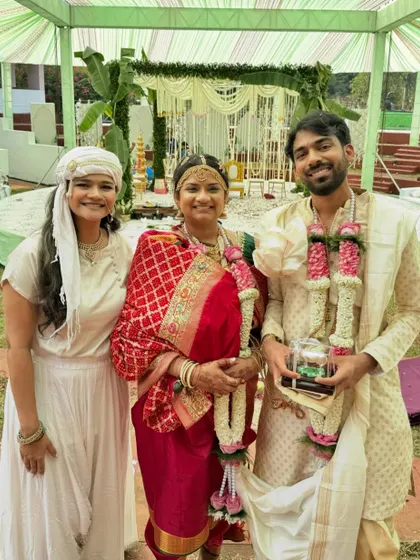 With the beautiful couple, who blended North and South Indian traditions in their US-based love story and Indian wedding.