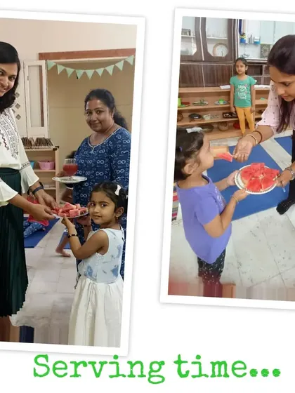 Scenes from our watermelon mojito making day, a perfect summer activity where children sliced, blended, and strained to create a refreshing drink.
