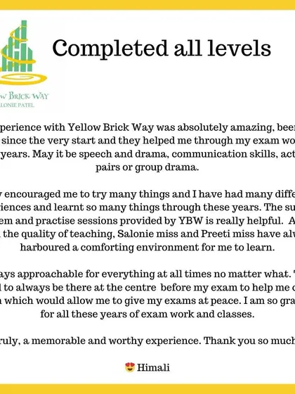 A student who has been with us for 11 years, since she was seven. Her testimonial speaks to the comforting and supportive environment we create, which helps students thrive.