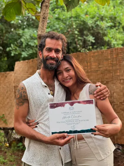 Receiving my certificate of achievement for the Yin Yoga Massage and Bodywork course. I'm excited to integrate these new skills into my practice to better serve my clients.