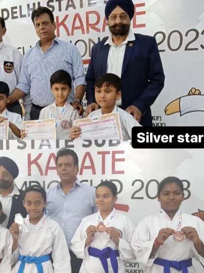 Our silver stars shining bright at the Delhi State Sub-Juniors Karate Championship 2023. Their performance was outstanding.