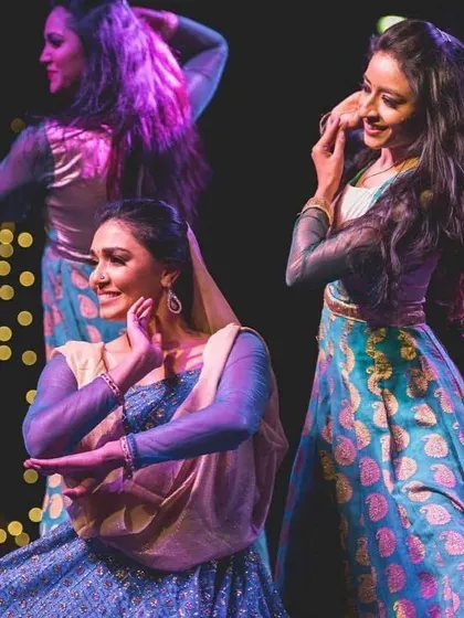 A beautiful moment captured during a sangeet performance. We focus on creating graceful and expressive choreography that not only looks stunning on stage but also feels wonderful to perform.