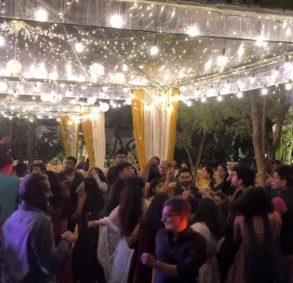 Another angle of the beautiful and lively wedding reception.