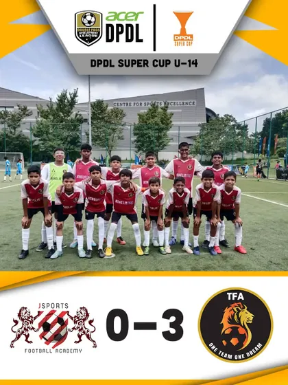 A great 3-0 win for our U14 boys against J Sports Football Academy in the DPDL Super Cup.