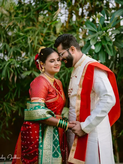 Another tender portrait of the couple, capturing their serene connection.