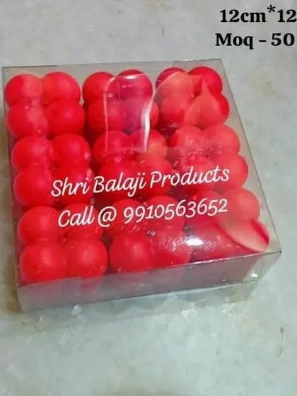 This 12x12 cm PVC box is great for packaging a set of nine small bubble candles, creating a beautiful gift cube.