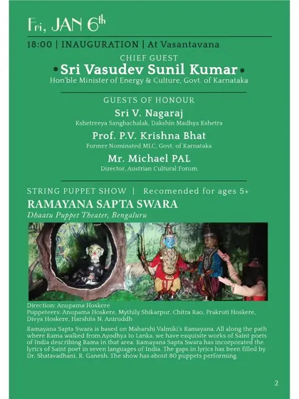 Schedule for the inauguration of the 2023 puppet festival.