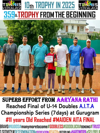 Superb effort from 11-year-old Aaryana Rathi to reach her maiden AITA final in U-14 doubles.
