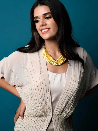 These looks were styled for a pre-Diwali shoot for Ruhm India. I paired their elegant, embroidered ethnic wear with statement jewellery against a rich teal background to create a sophisticated and festive mood.