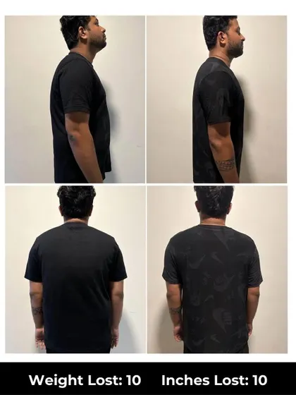 A massive 10 kg and 10-inch loss in just 6 weeks for Debasish. He calls our gym a "proving ground for those who dare to push limits."
