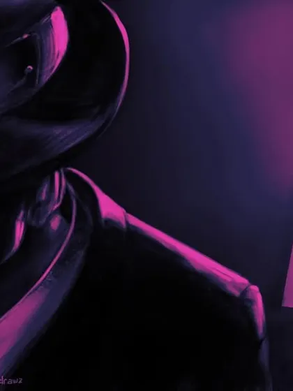A color variation of the noir study using a purple and pink palette. This experiment gives the classic noir setup a more modern, synthwave-inspired aesthetic.