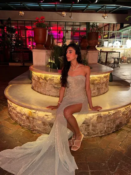 The full view of this ethereal, sparkling gown. It felt magical to wear.