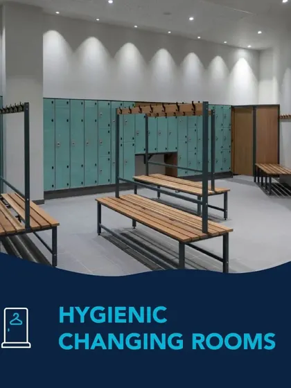 We provide clean and hygienic changing rooms with benches and clothing racks, ensuring you have a comfortable space to prepare for your swim.