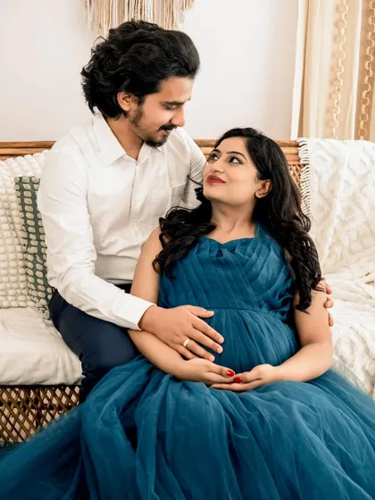 A beautiful, loving gaze shared between the parents-to-be. This is the kind of raw emotion we strive to capture in every maternity session.