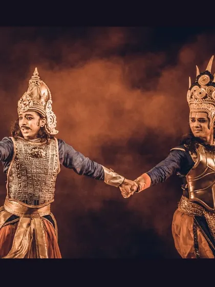 The bond between Krishna and Arjuna is the spiritual core of the Mahabharata. In this scene from '18 Days', we portray the deep friendship and divine guidance that defined their relationship, a central theme of our production.