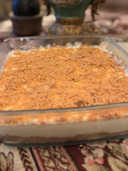 A tray of my refreshing Key Lime Pie, with its creamy filling and crumbly biscuit base.