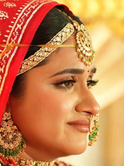 An emotional, close-up shot during the ceremony. My makeup is designed to be long-lasting and resilient, even through happy tears.