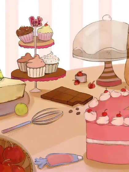 All things delish and delightful. This beautiful illustration captures the essence of Pink Box, showcasing our variety of cakes, cupcakes, and cheesecakes.