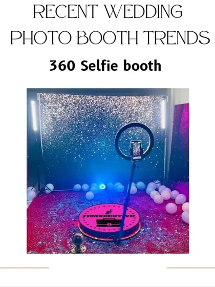Showcasing the popular 360 Selfie Booth trend. This interactive photo experience creates dynamic video clips that are perfect for sharing on social media.