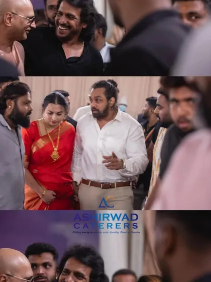A collage of more esteemed guests, including actor Upendra, at the wedding celebration. It was a star-studded affair, and I was proud to provide a feast to match.