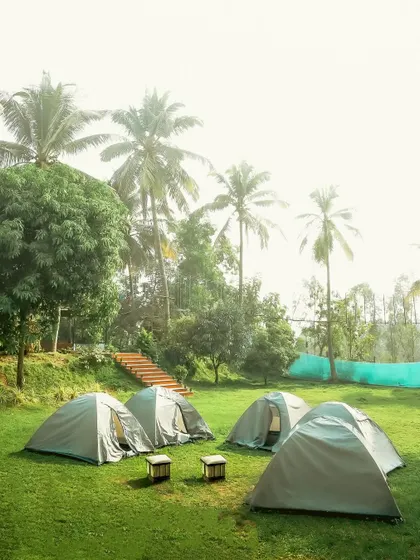 Another view of the camping area on a bright day.