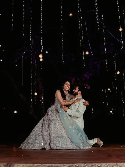 A duplicate of the featured couple's dance, a perfect example of the dream-like sangeet moments I help create.