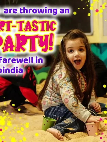 A girl having a blast in the sandpit during one of our parties. It's always a highlight of any celebration at Tugbug.