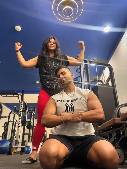 Posing for a post-workout photo. This is what the trainer-client bond looks like at BRYK. We're a team.