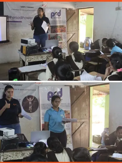 Our facilitators engage with young athletes during a Simply Periods workshop. We create a safe space for girls to ask questions and learn about their bodies, building a strong foundation of awareness and confidence.