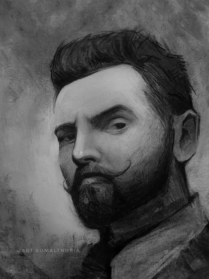 My first attempt at a charcoal portrait, focusing on capturing a strong, expressive feel rather than just fine details.