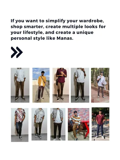 A gallery of looks we created for Manas. The goal was to simplify his wardrobe while creating multiple stylish outfits for his lifestyle as a software developer.